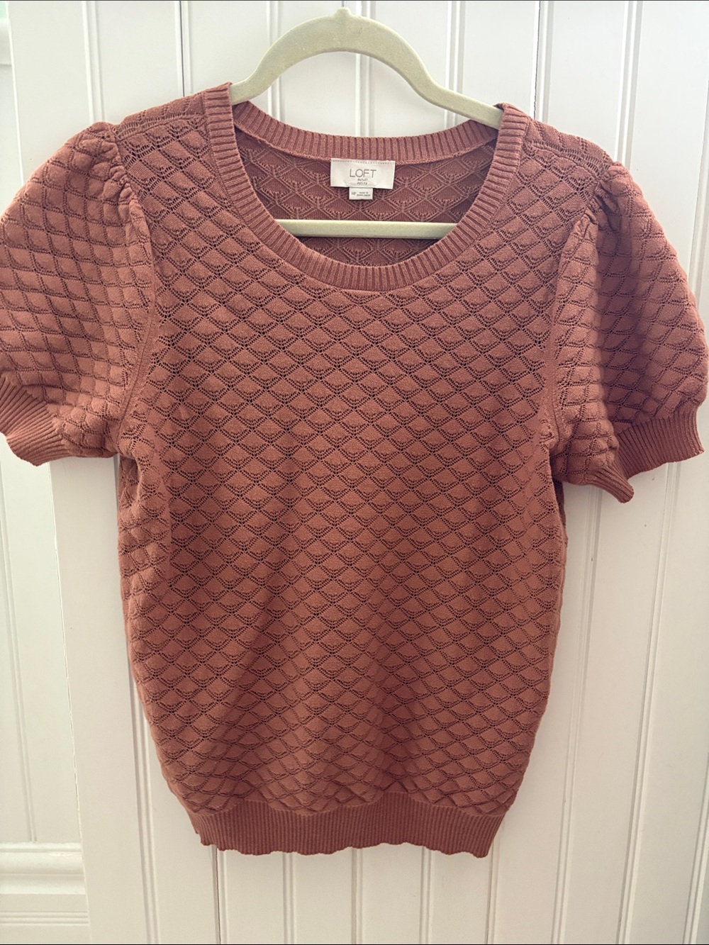 LOFT Short-Sleeve Textured Knit Top